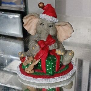 Vintage 1996 Roman Inc Forget Me Not Elephant Figurine